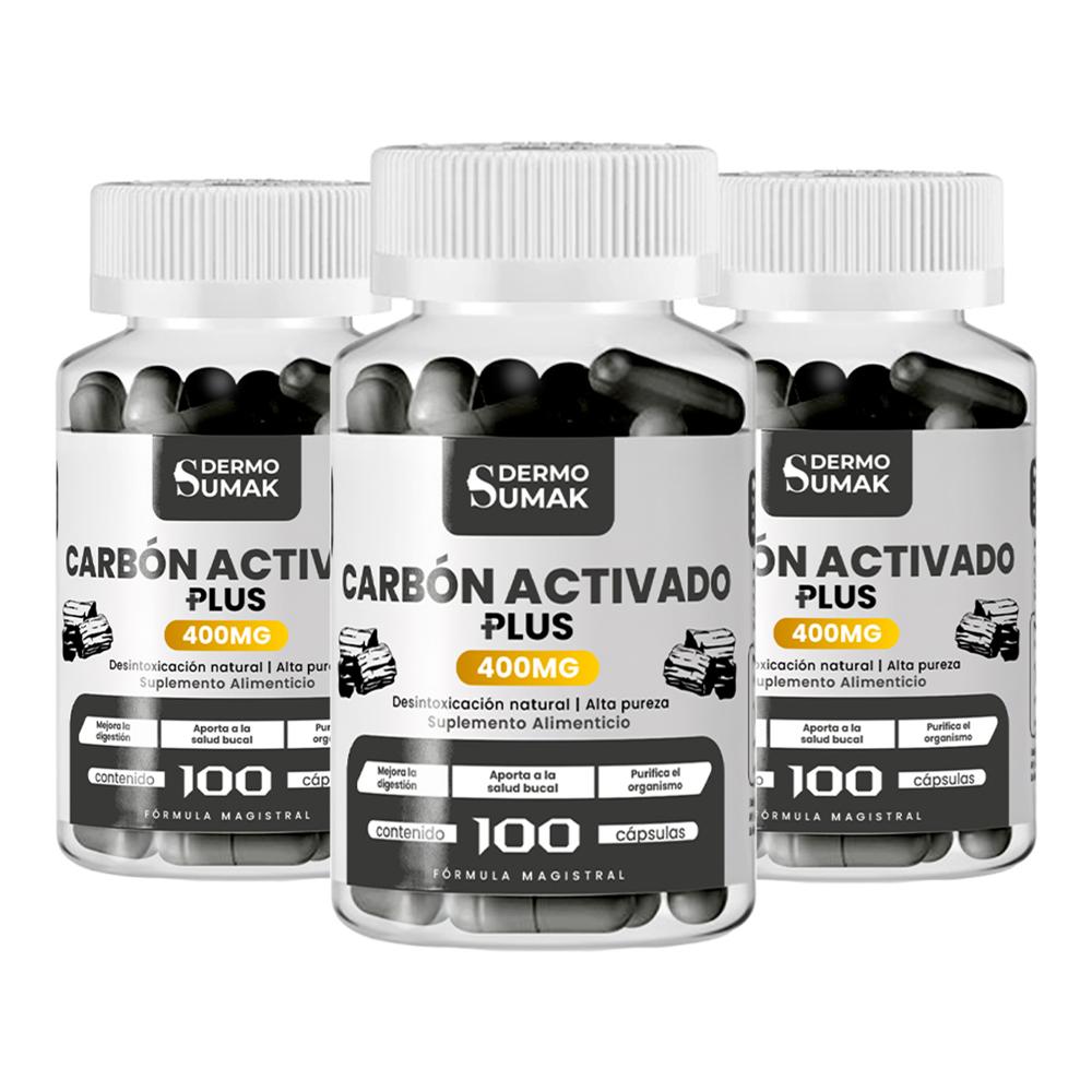 Carbon Activado Plus 400mg 100 Cap  Dermo Sumak 3 Uni