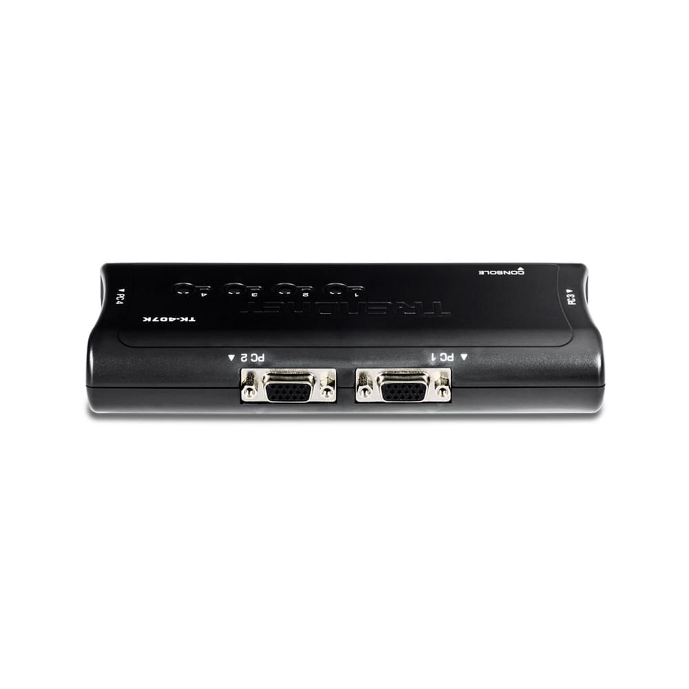 SWITCH KVM TRENDNET DE ESCRITORIO 4 PUERTOS VGA/USB, RESOLUCION VGA DE 2048 X 1536 P/N: TK-407K