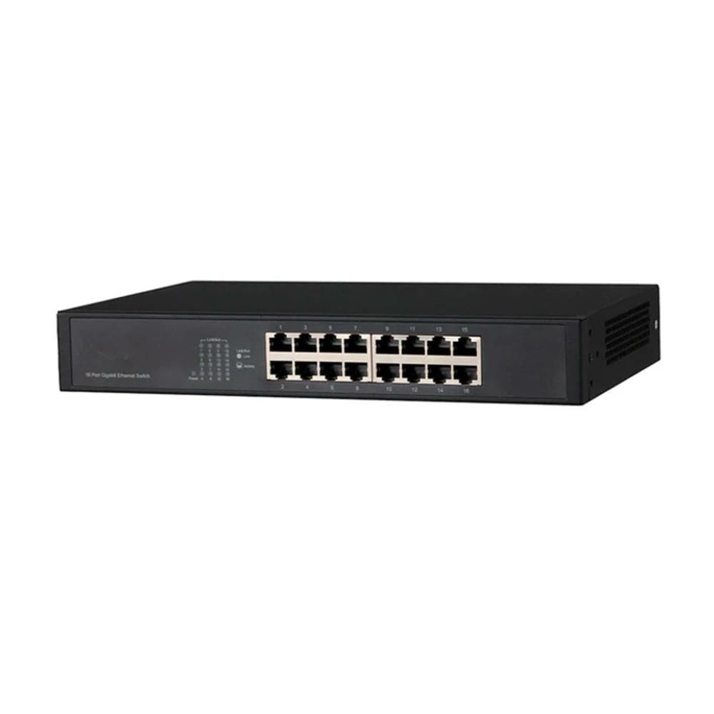 SWITCH DAHUA PFS3016-16GT 16 PUERTOS RJ45 DE 10/100/1000 MBPS 23.8MPPS, 12 VCC P/N: DH-PFS3016-16GT