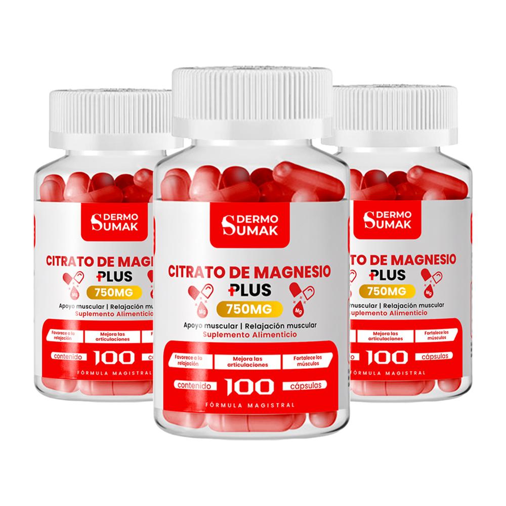 Citrato de Magnesio Plus 100mg 100 Cap Dermo Sumak 3 und