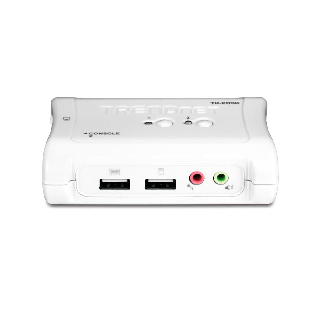 SWITCH KVM TRENDNET DE ESCRITORIO 2 PUERTOS VGA/USB/AUDIO P/N: TK-209K