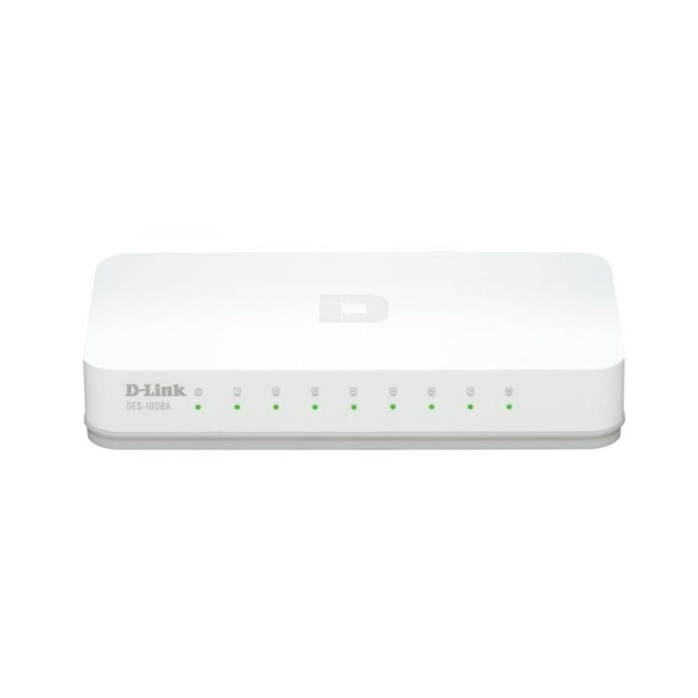 SWITCH D-LINK 8 PUERTOS 10/100MBPS COLOR BLANCO P/N: DES-1008A