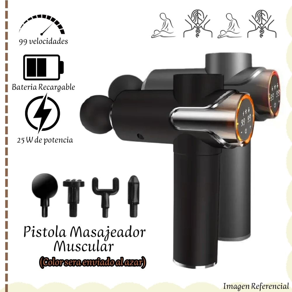 Massage Gun / Pistola Masajeadora con 99 velocidades PL/NG