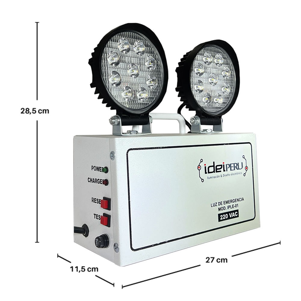 Luz de emergencia IDEIPERU IPLE-01 industriales de alta potencia