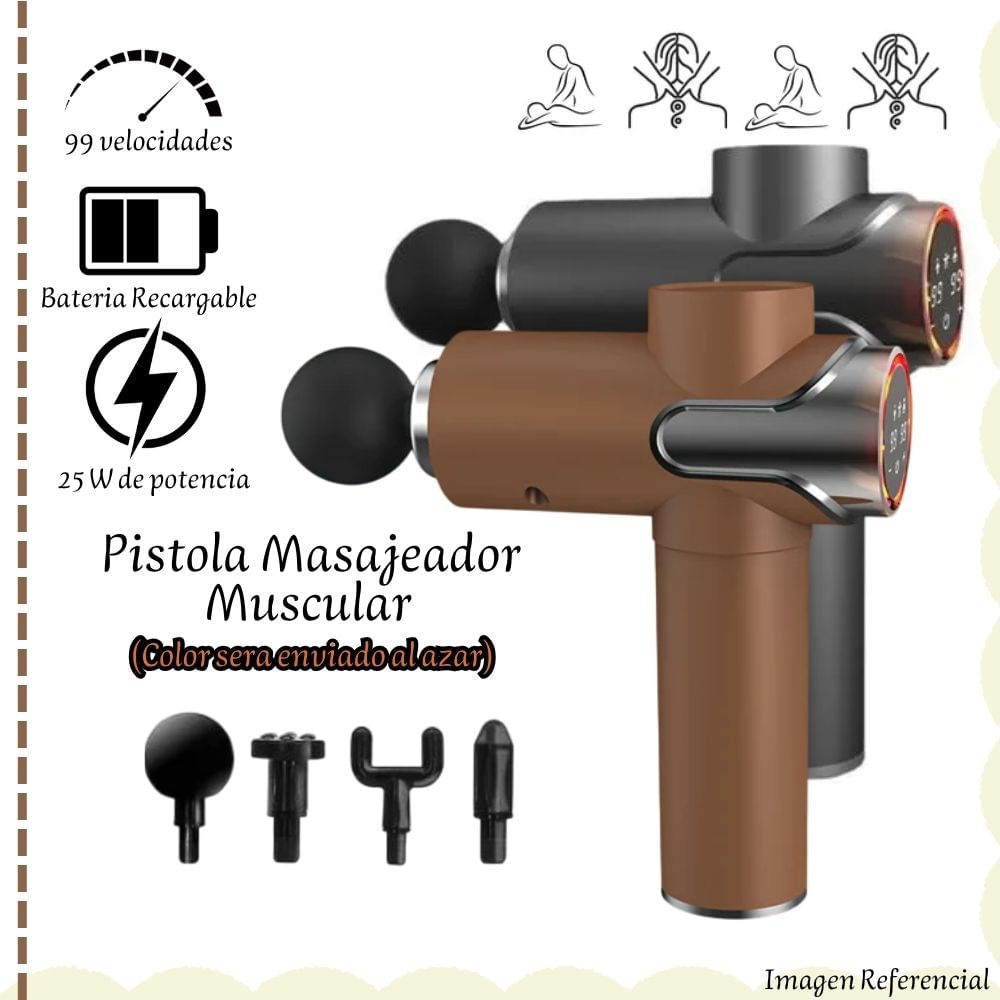 Massage Gun / Pistola Masajeadora con 99 velocidades MR/PL