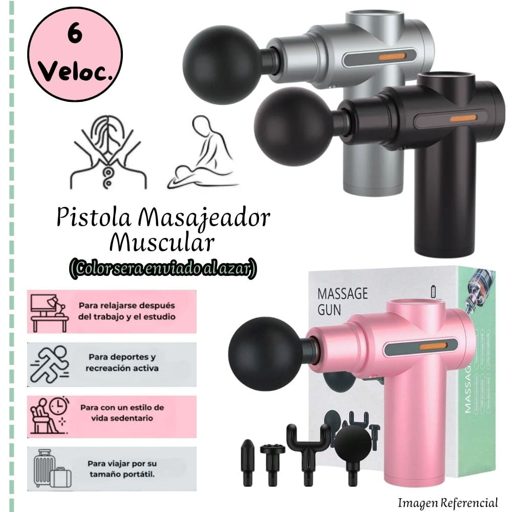 Massage Gun / Pistola Masajeadora con 6 velocidades RS