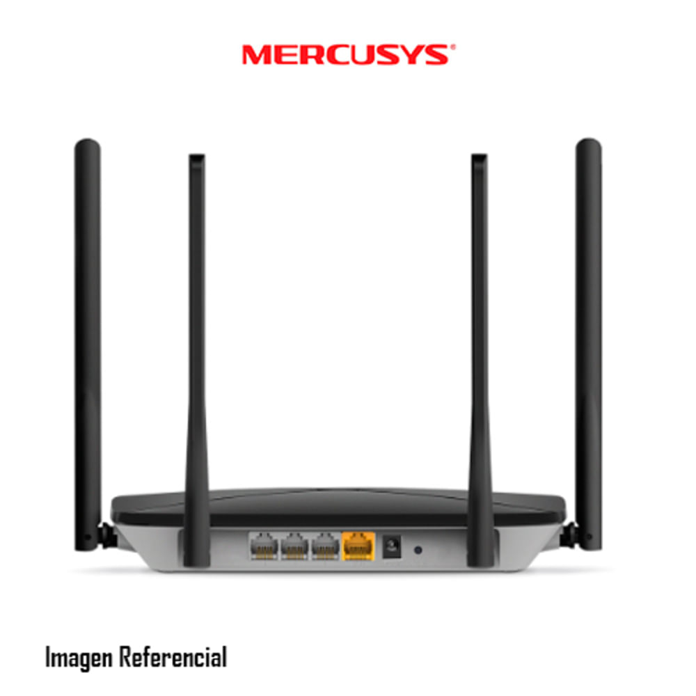 ROUTER MERCUSYS AC12G AC1300 4 ANTENAS DOBLE BANDA 400MBPS 1 WAN + 3 LAN RJ45 GIGABIT P/N: AG12G