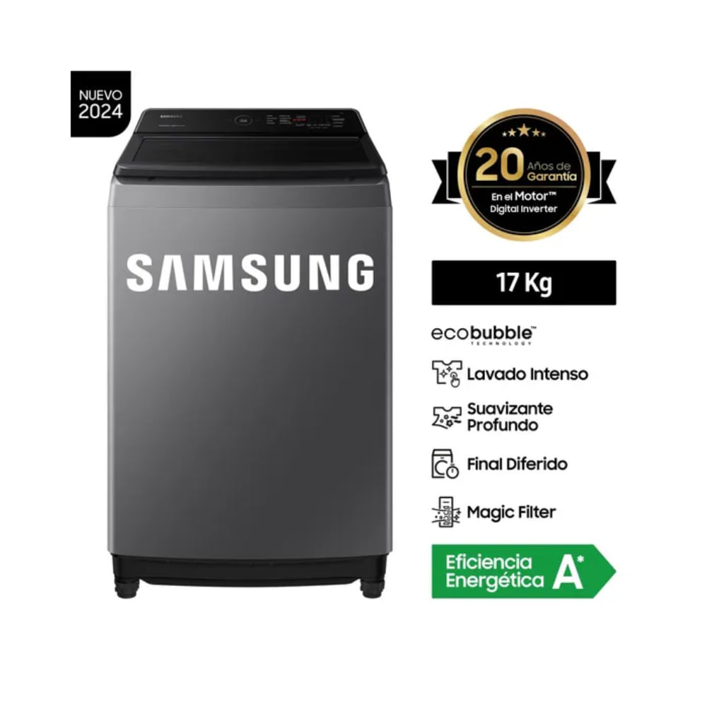 Lavadora Samsung Ecobubble 17KG WA17CG6441BDPE