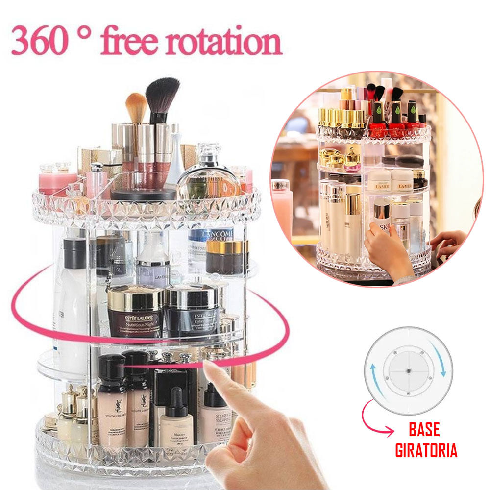 Organizador de Maquillaje Cosméticos Giratorio 360°