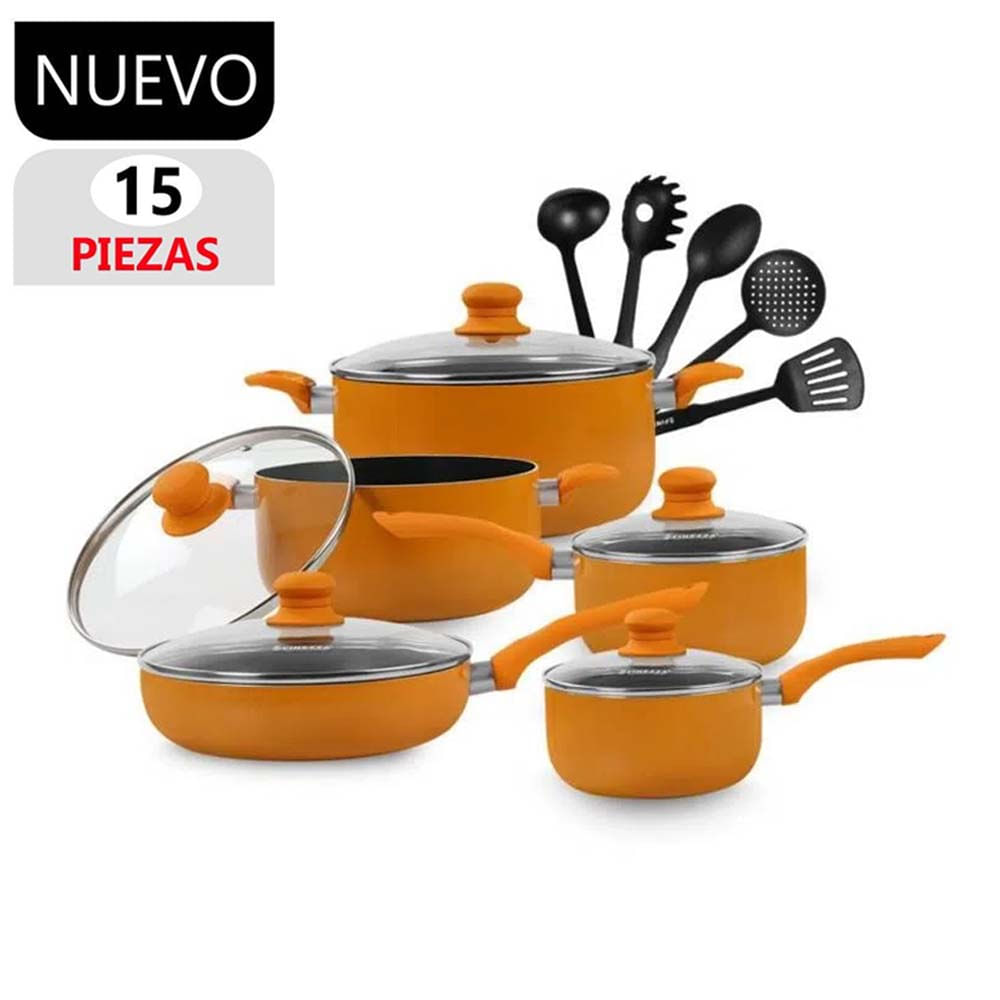 Set de Ollas Antiadherentes FZ-1655T Naranja