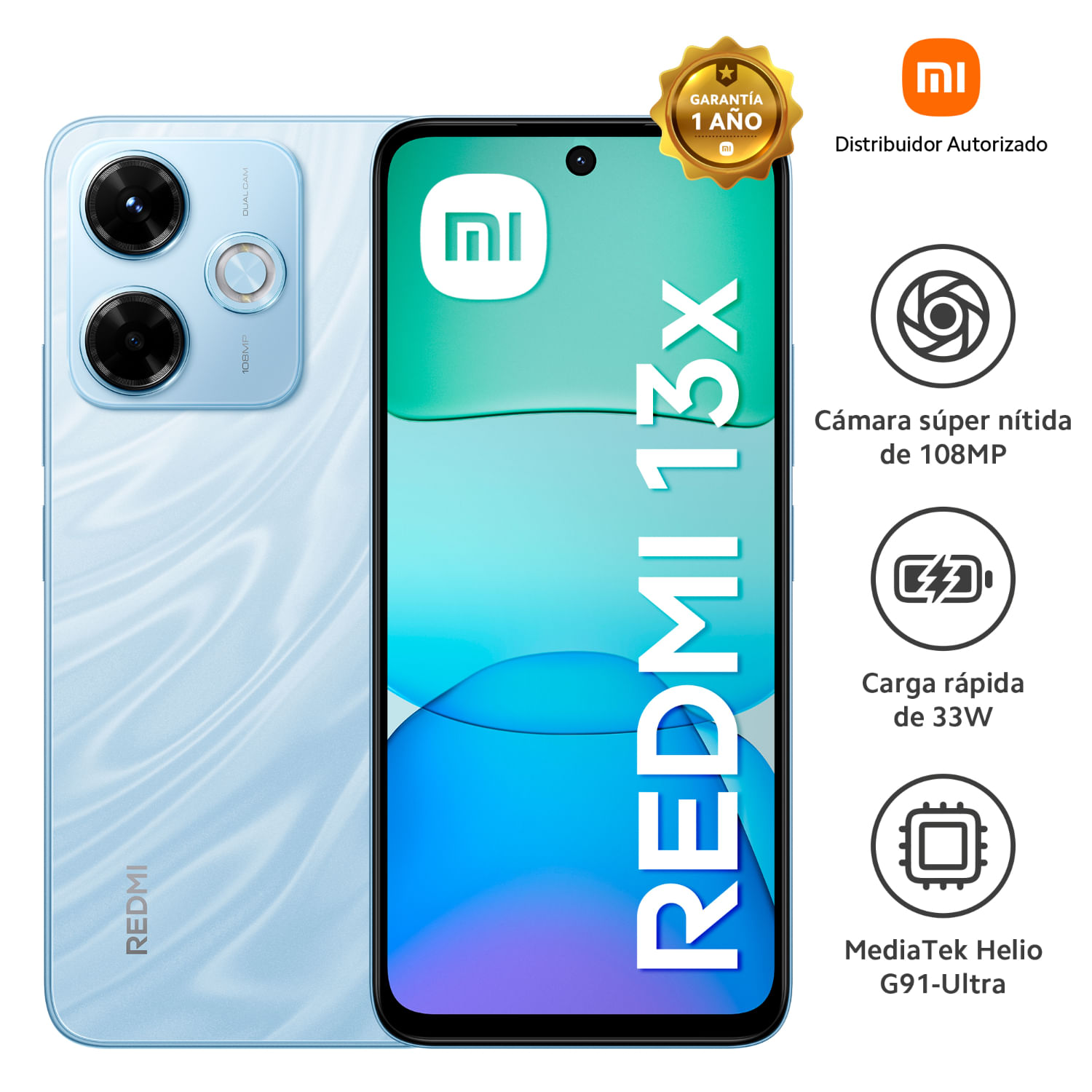Celular Redmi 13x 8GB RAM 256GB ROM 6.79"" Silk Blue