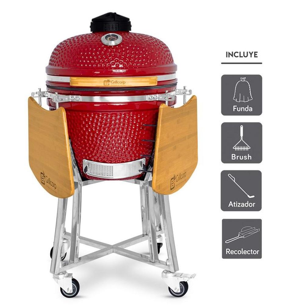Kamado Clásico 20 Rojo con regalos básicos