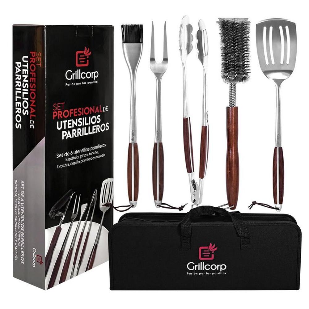 Set de Utensilios parrilleros Profesionales Grillcorp de 6 piezas