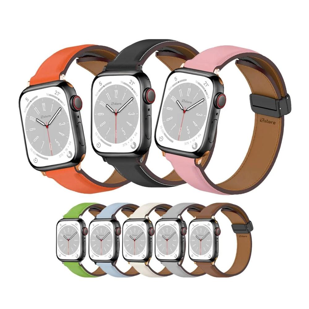 Correa de Cuero LUXURY para Applewatch 42-44-45-49mm Marron oscuro