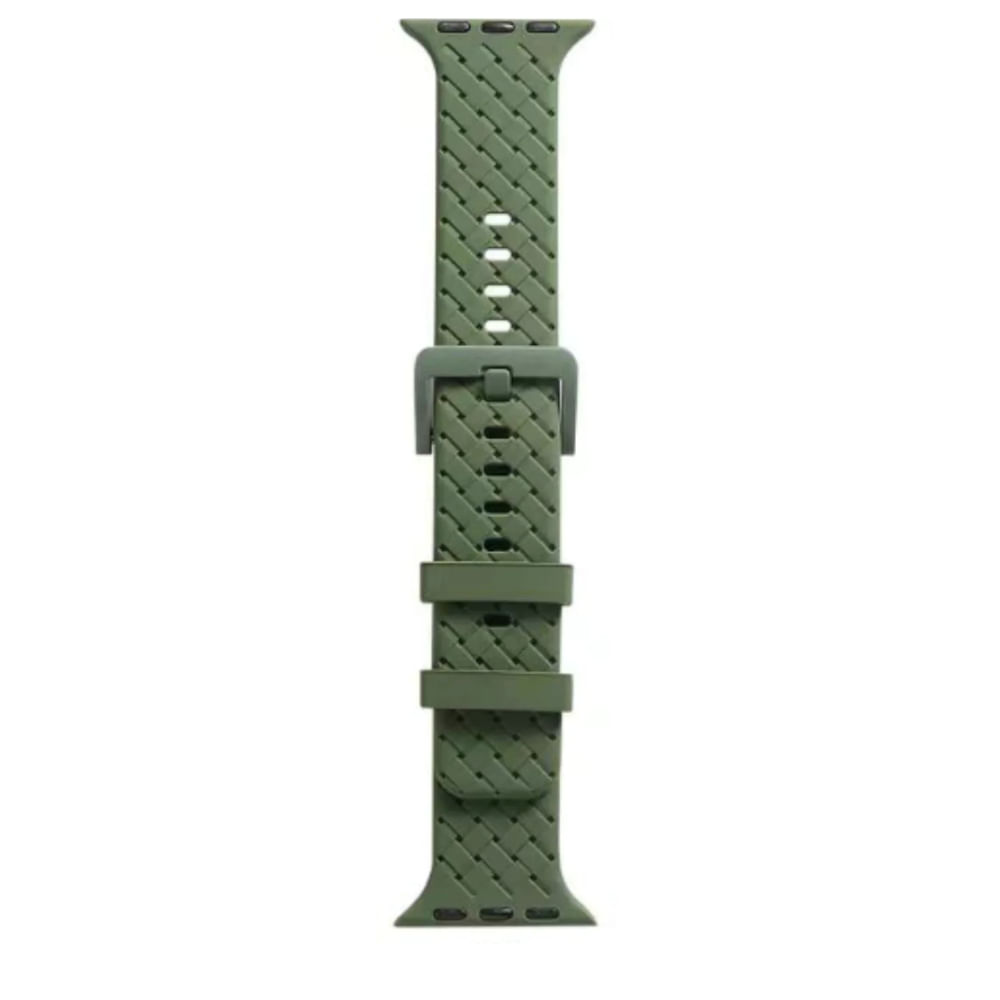 Correa de silicona labrada para watch 42-44-45-49 mm verde