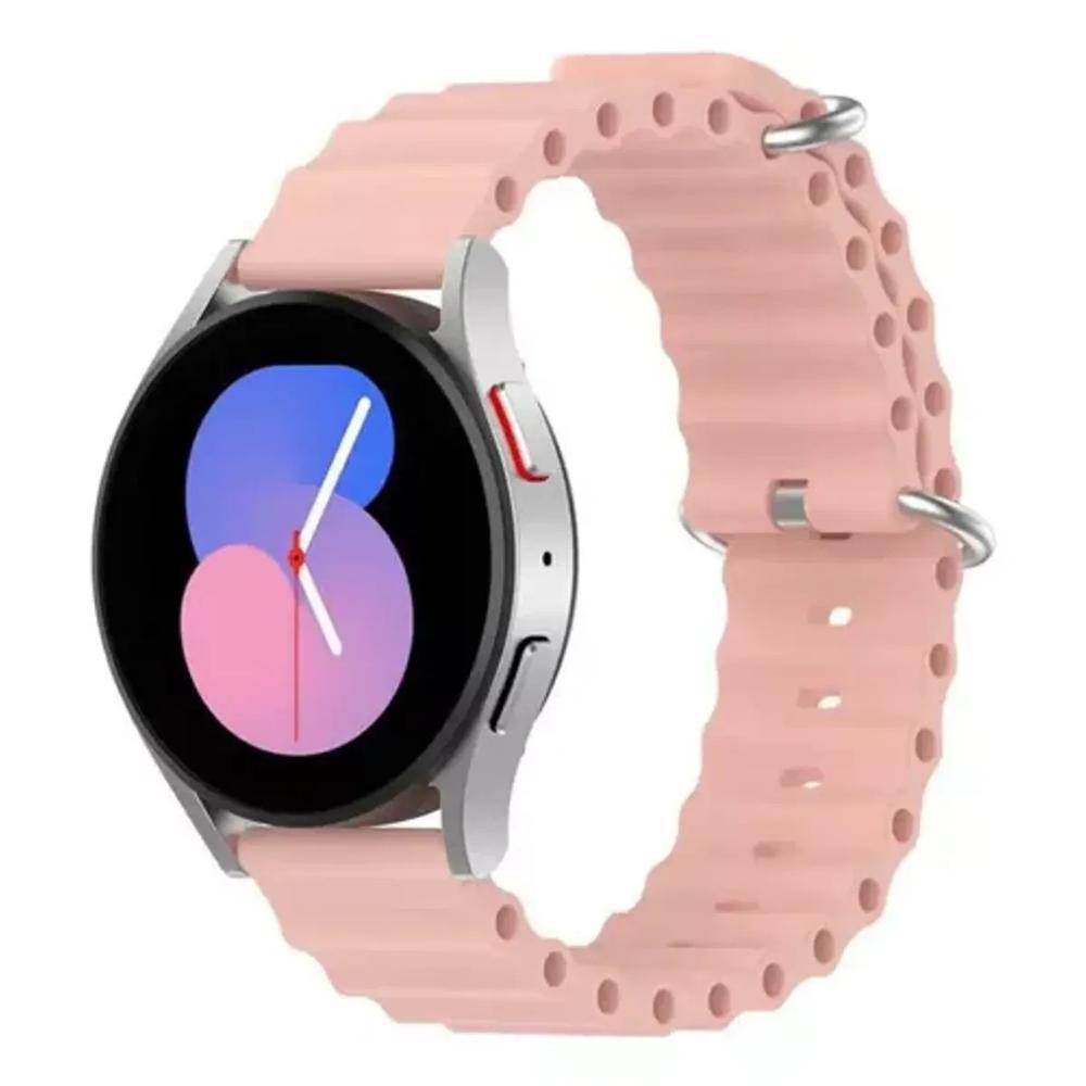 Correa silicona corrugada para samsung watch 4-5 (20mm) rosado