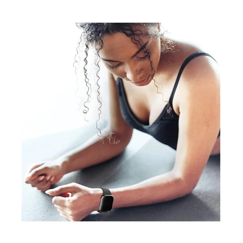 Correa de silicona para apple watch 42-44-45-49 mm negro