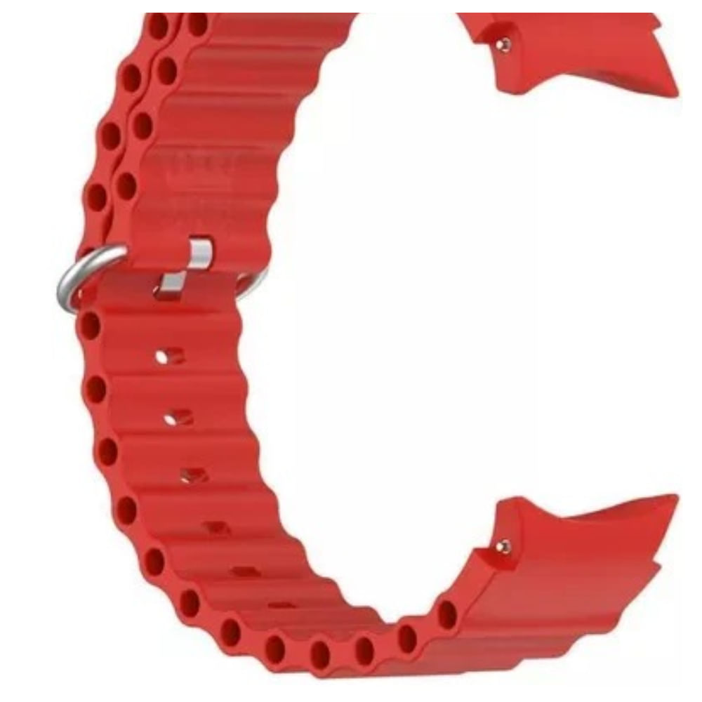Correa silicona corrugada para samsung watch 4-5-5 pro-6 rojo