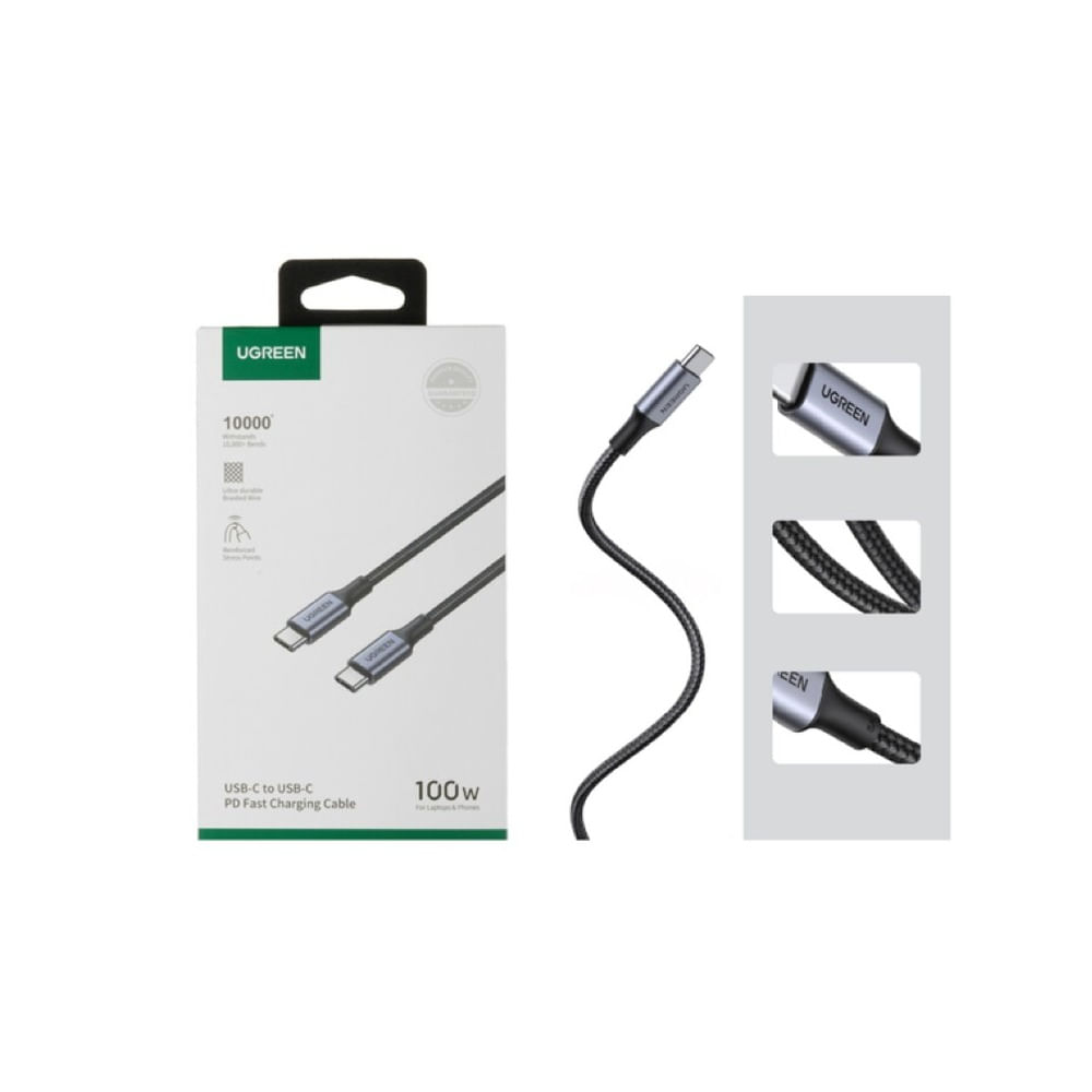 Cable Original Trenzado Ugreen Tipo C 2 Metros