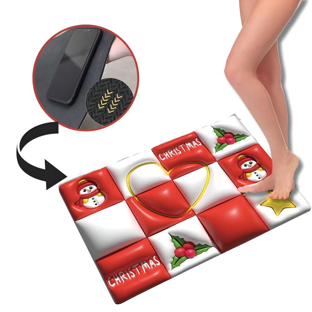 Alfombra Absorbente 3D Navidad Domino Rojo 534DR03