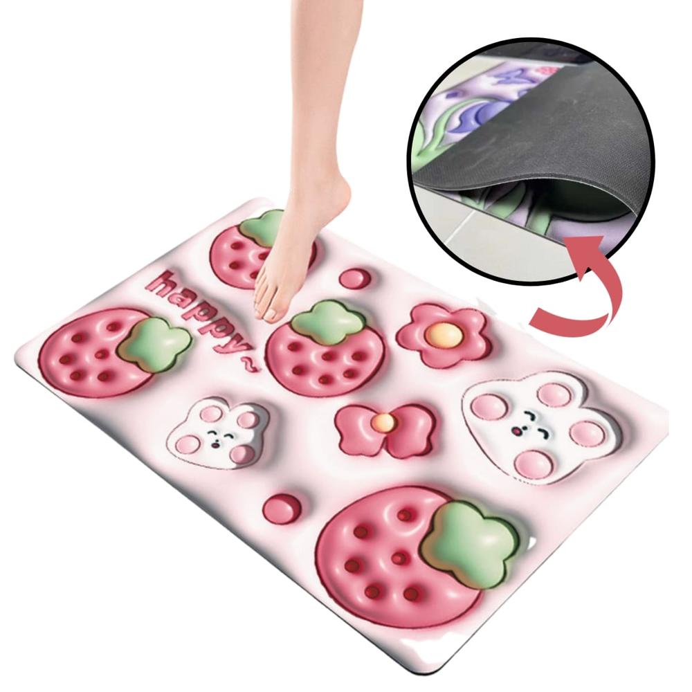 Alfombra de Baño Diseño 3D Fresas  510FS03