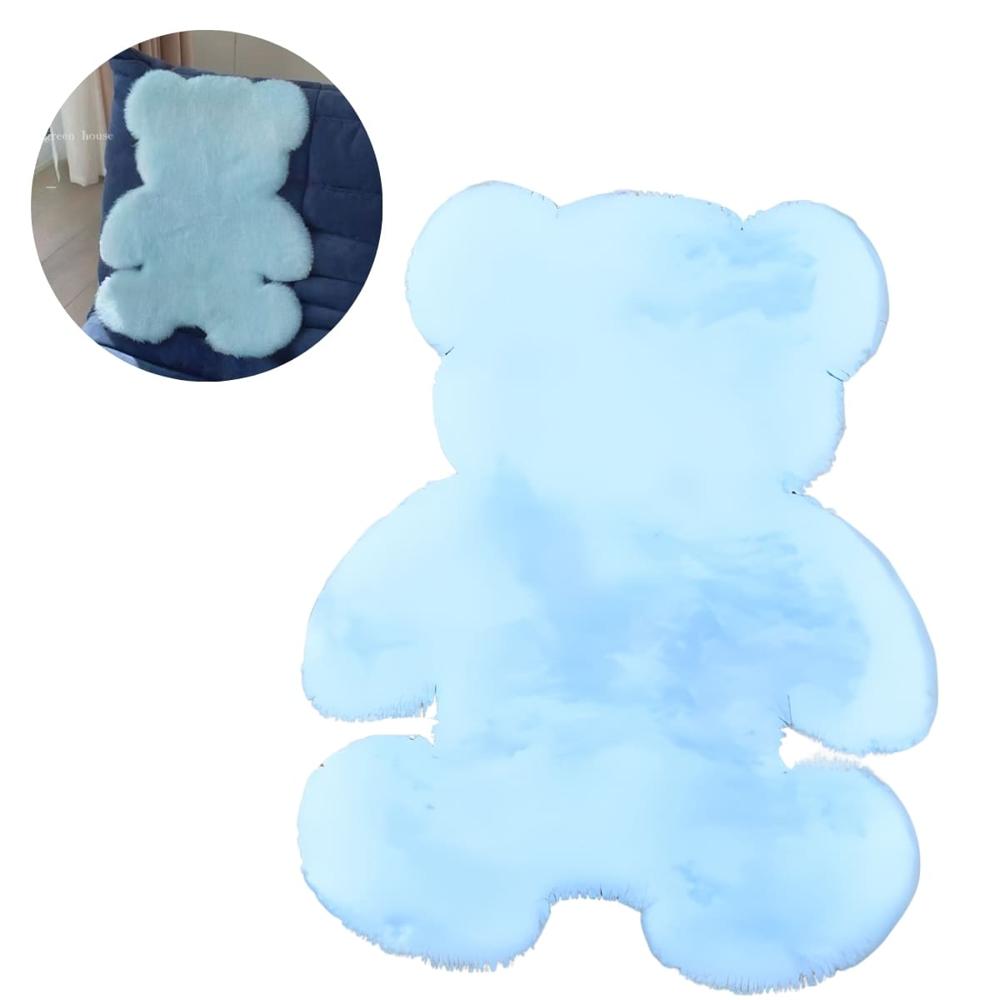 Alfombra Tapete Para Sala Y Dormitorio Modelo Oso 60 x 90cm Celeste 35OCL02