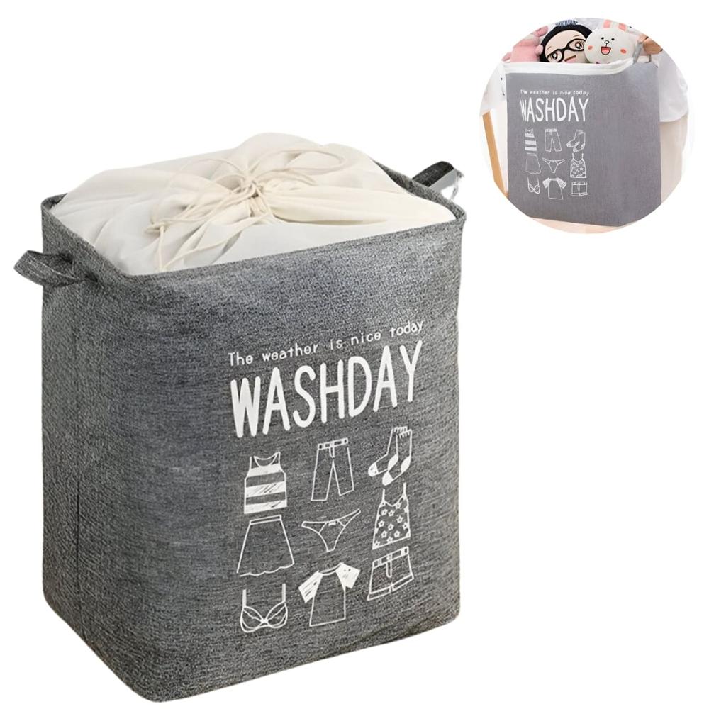 Cesto De Ropa Multiuso Con Ajuste Washday Gris 572GR02