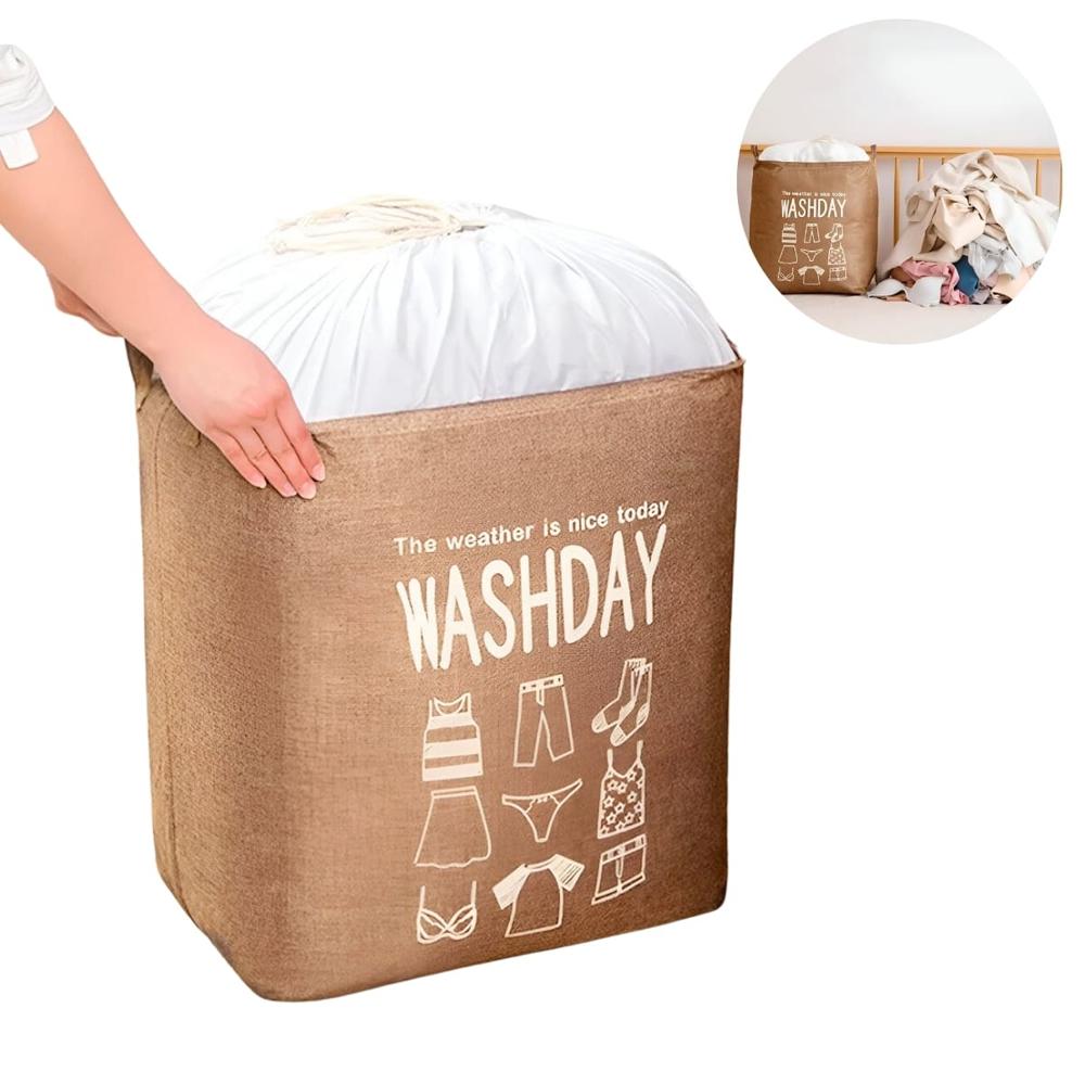 Cesto De Ropa Multiuso Con Ajuste Washday Marrón Claro  571MRR02