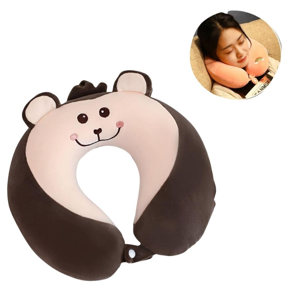 Cojín Cervical para Viaje Modelo Kawaii Marrón  665MR02