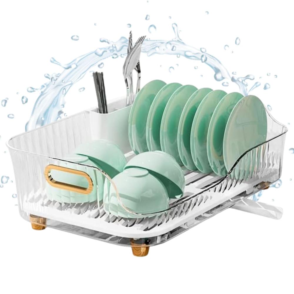 Escurridor de Platos Con Drenaje Giratorio Karina Transparente  441TR01