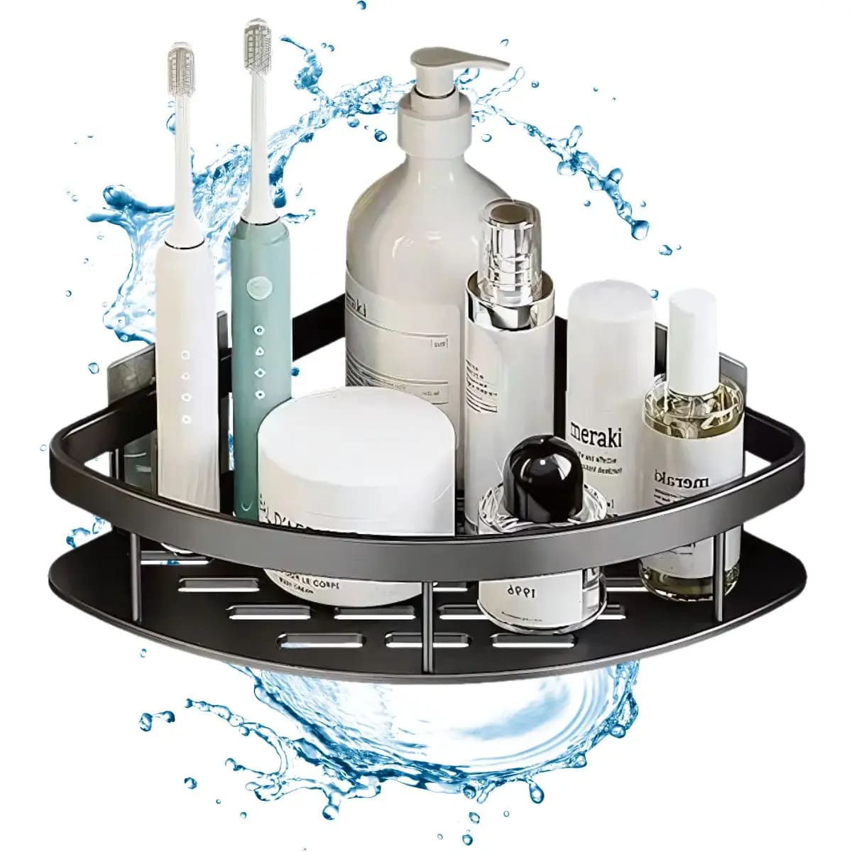 Esquinero Organizador para Baño de Aluminio Modelo Pinpin Negro 556NE03