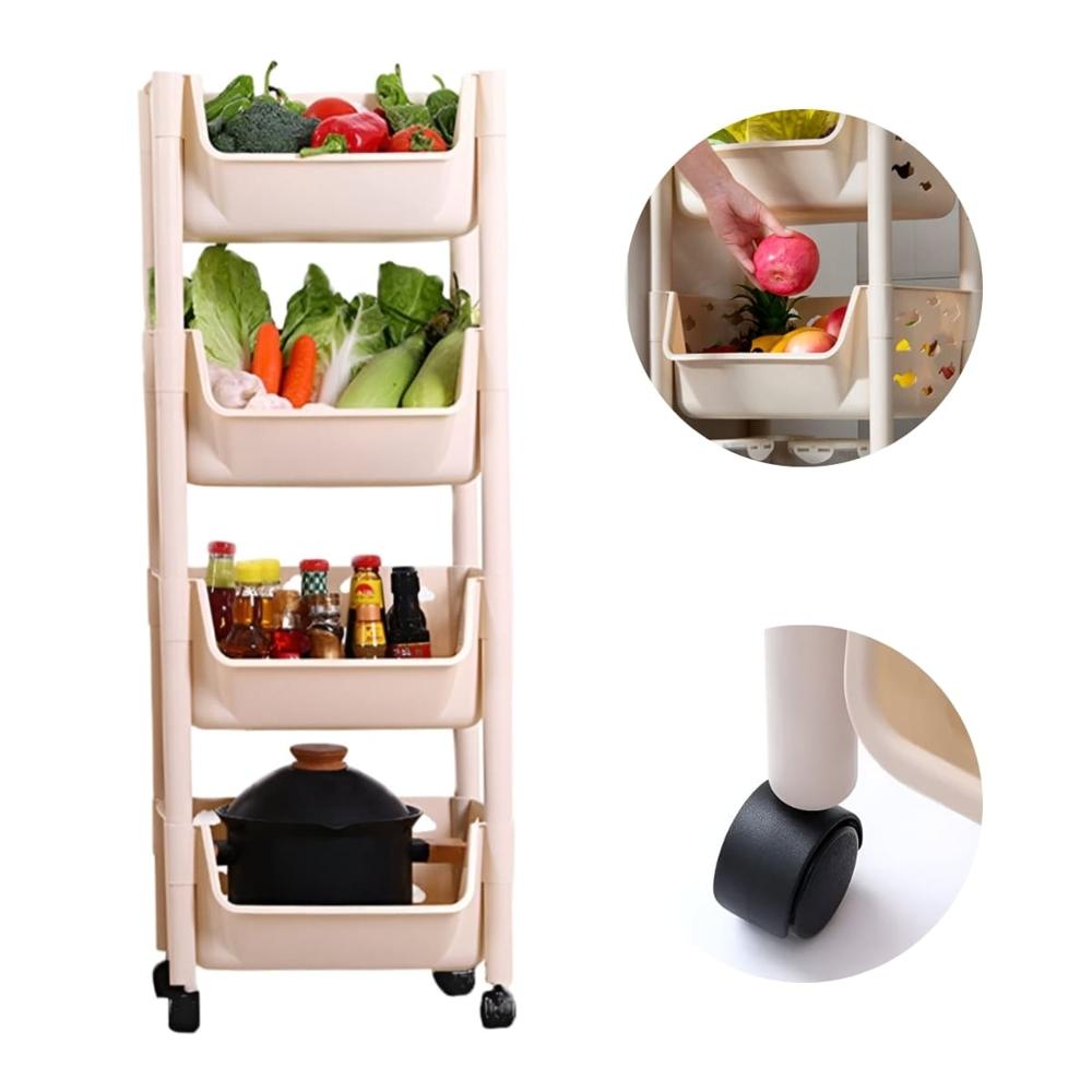 Estante Organizador De Cocina Multiuso De 4 Niveles Hueso  353HS011
