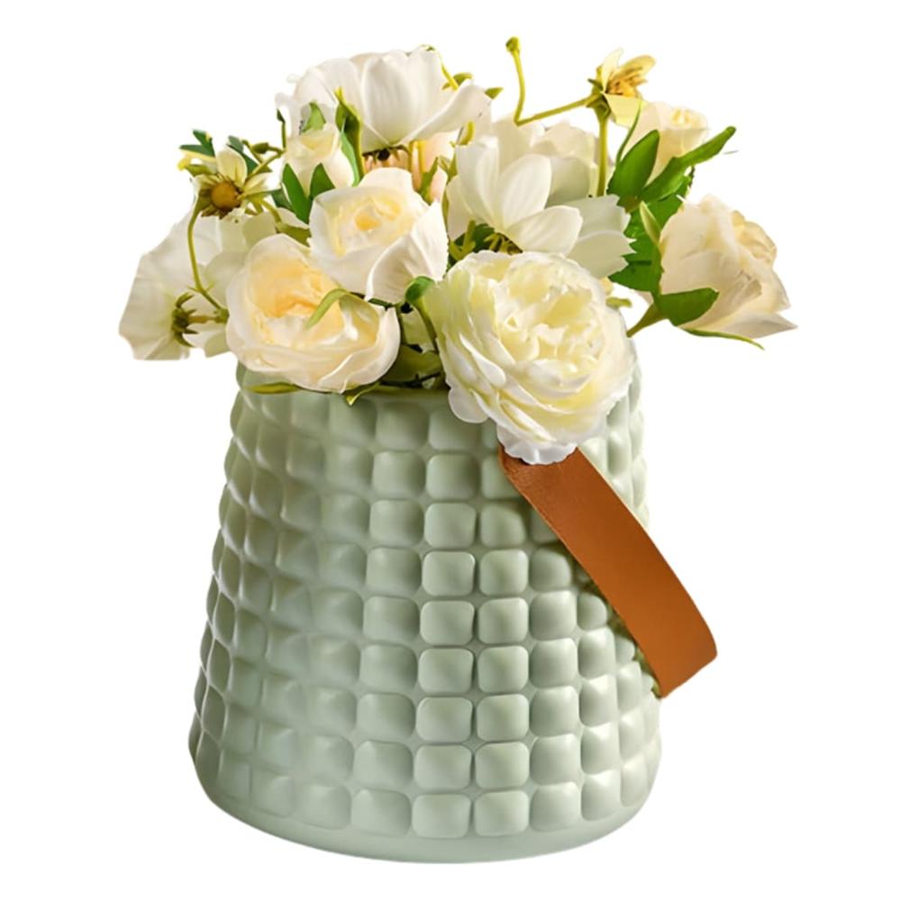 Florero Decorativo Modelo Primavera Cuadros Verde Pastel  305CVP11