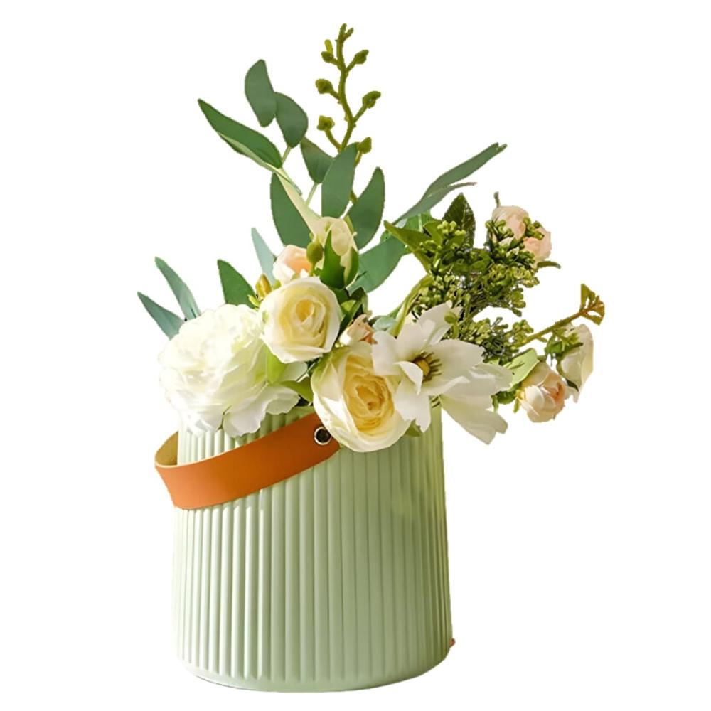 Florero Decorativo Modelo Primavera Lineal Verde Pastel  302PVP11
