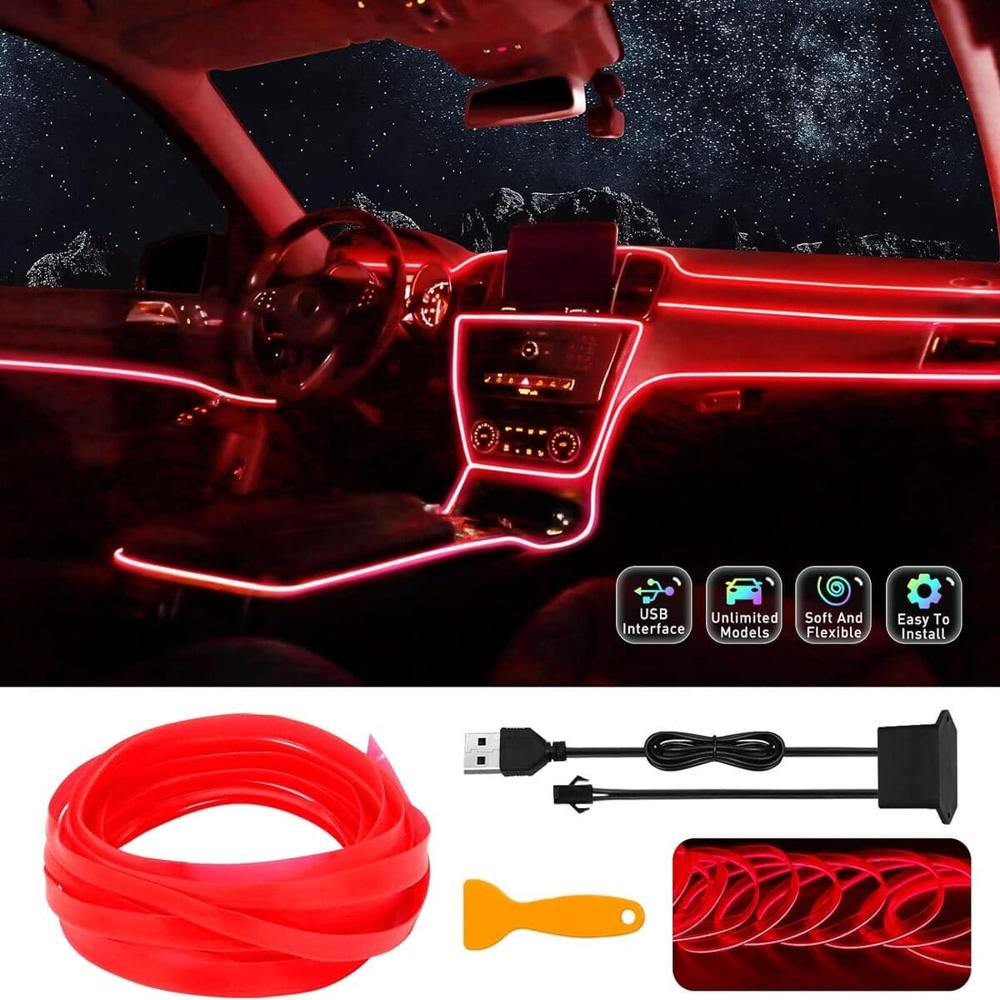 Luz Led Para El Interior Del Auto Rojo  68ROJ05