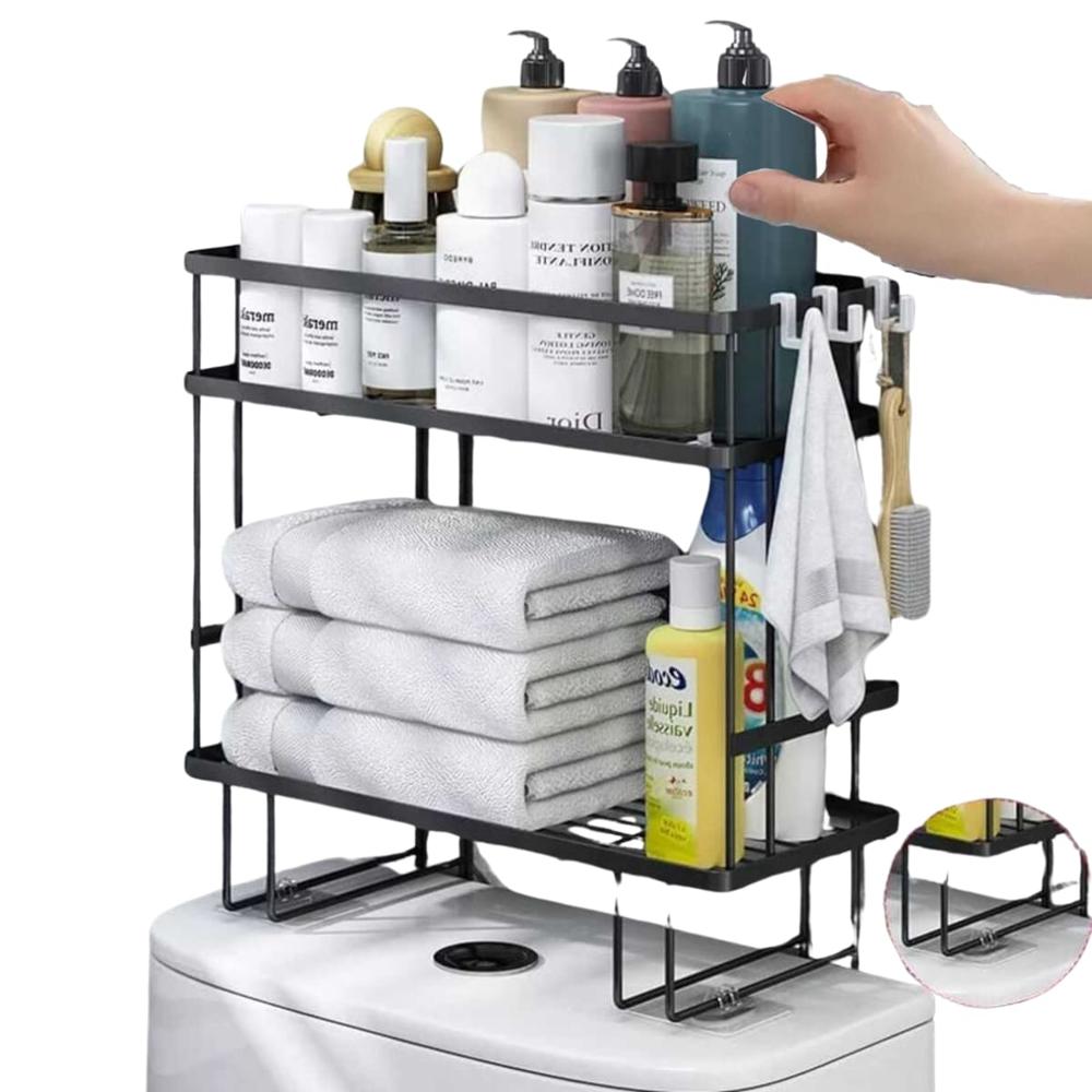 Organizador De Baño Sobre El Inodoro De 2 Nivel Negro 419NE03
