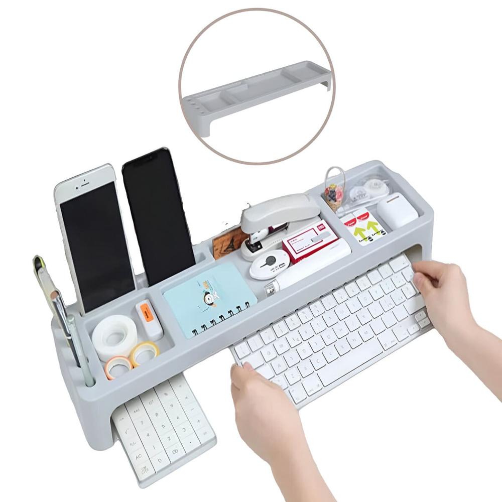 Organizador De Escritorio Elevado Multiuso Gris  508GR05