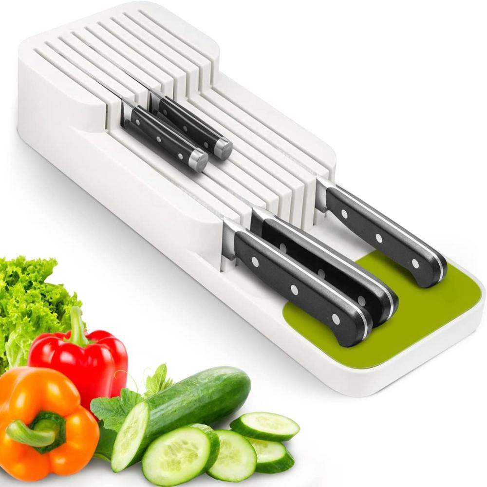 Porta Cuchillos Modelo Lineal Para Cajones Blanco 97BL01