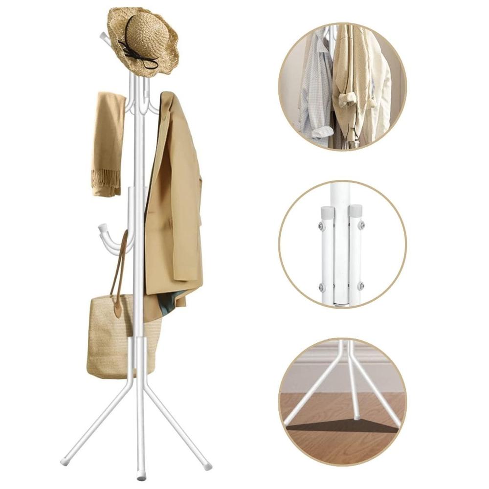 Perchero De Metal Para Entrada Sala Dormitorio Blanco  266BL02