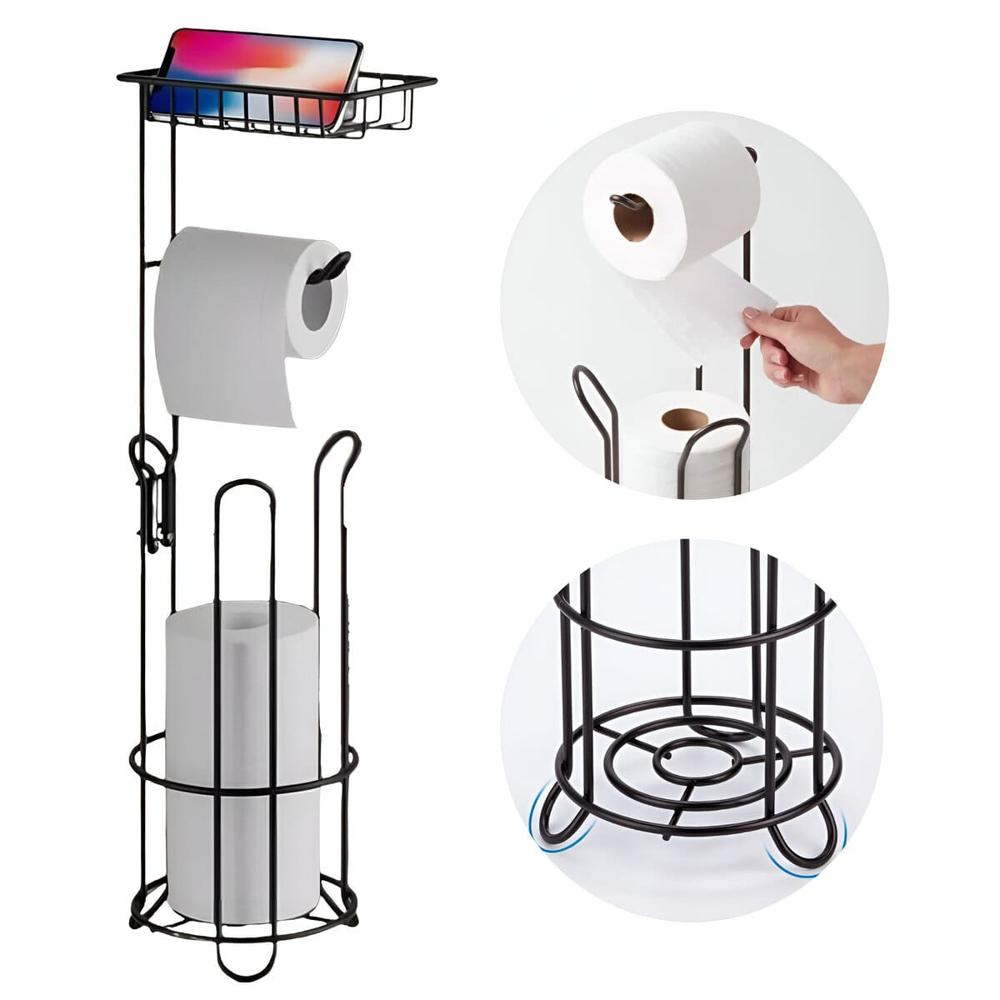 Porta Papel De Baño Vertical Negro  432NE03