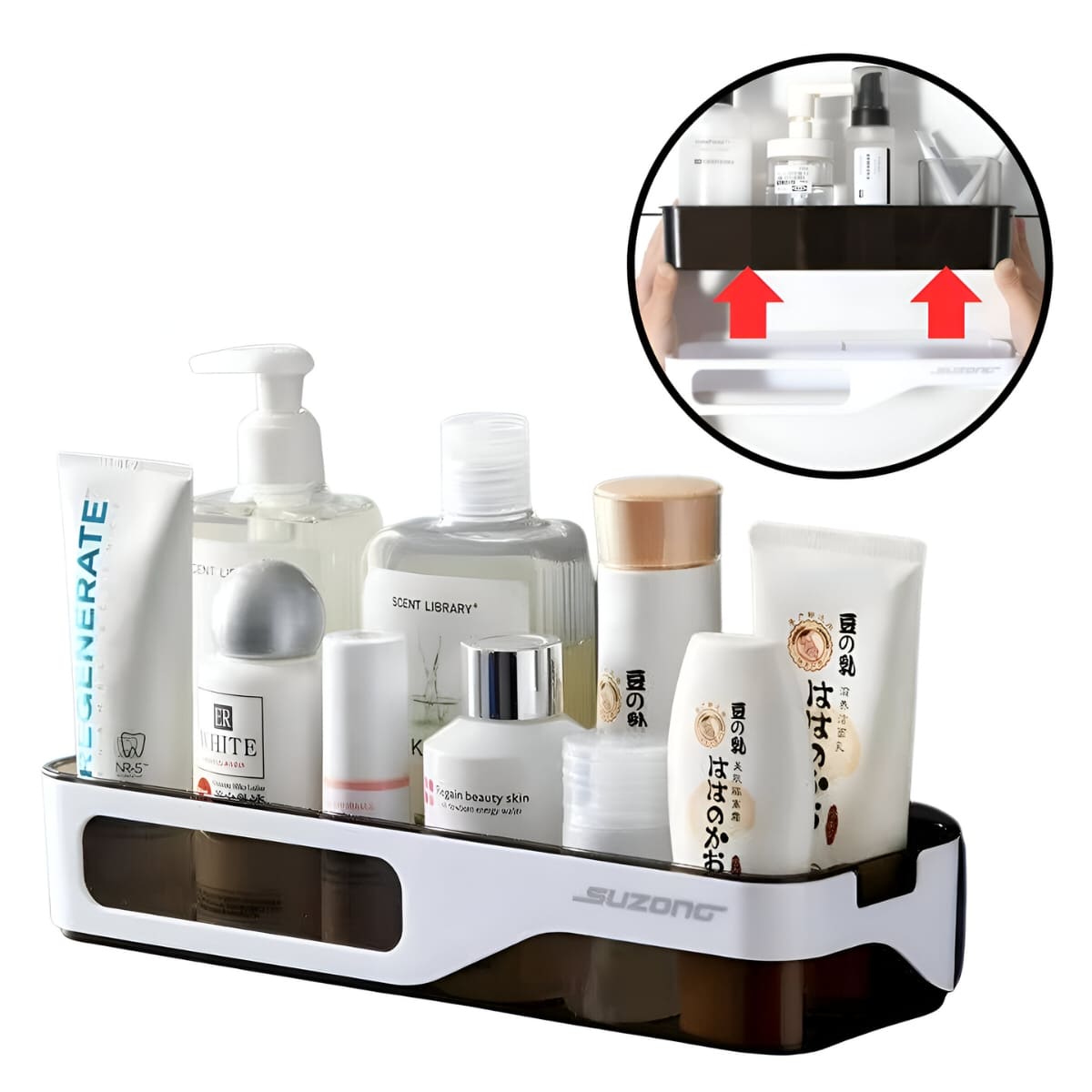 Repisa Organizador De Baño Desmontable Negro  329BLN03