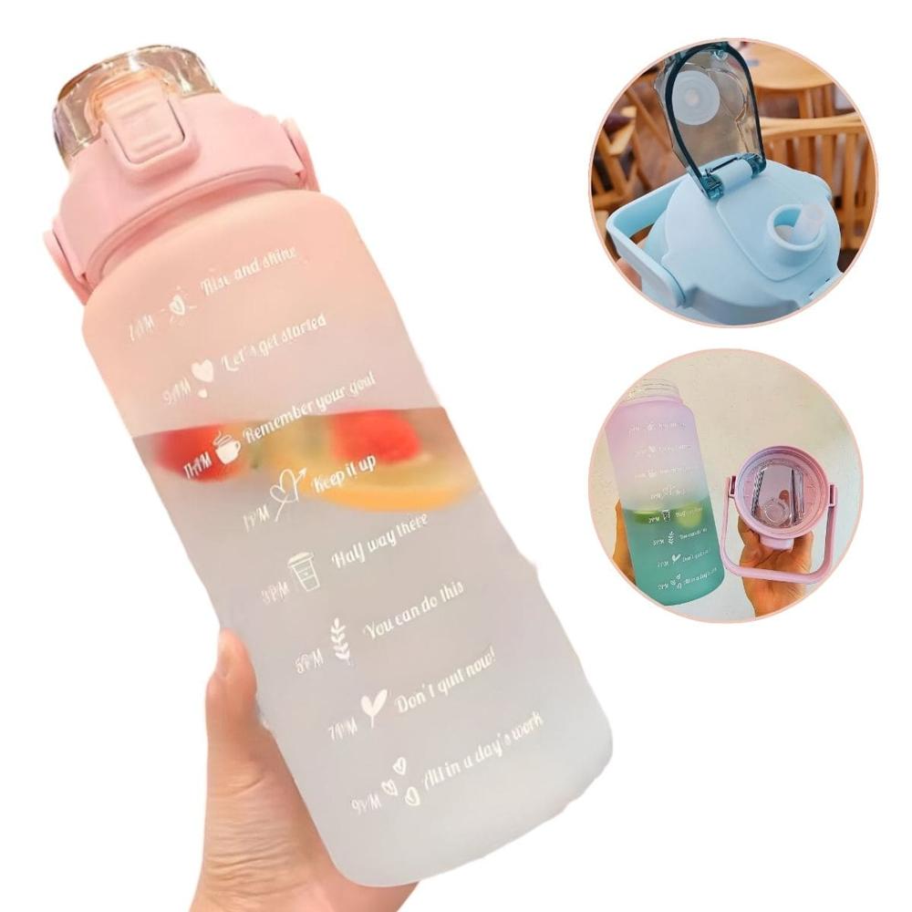 Tomatodo Portátil Bicolor Mate Motivacional Con Stickers 2D y 3D Rosado 846RS08