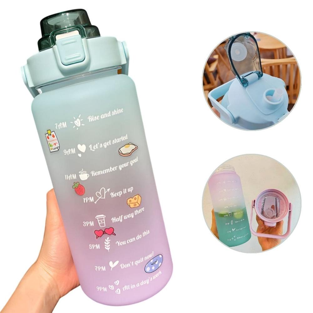 Tomatodo Portátil Bicolor Mate Motivacional Con Stickers 2D y 3D Verde 847VR08