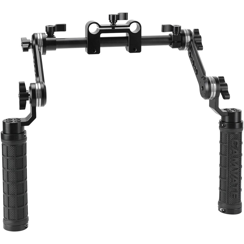 CAMVATE Par de Empuñaduras de Goma con Brazos de Extensión y Abrazadera de Varilla de 15mm