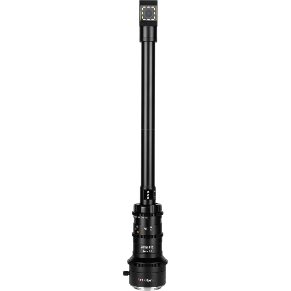 Lente Macro AstrHori 28mm f/13 con Base Rotativa 360° para Nikon Z - Diseño Único, Iluminación LED,