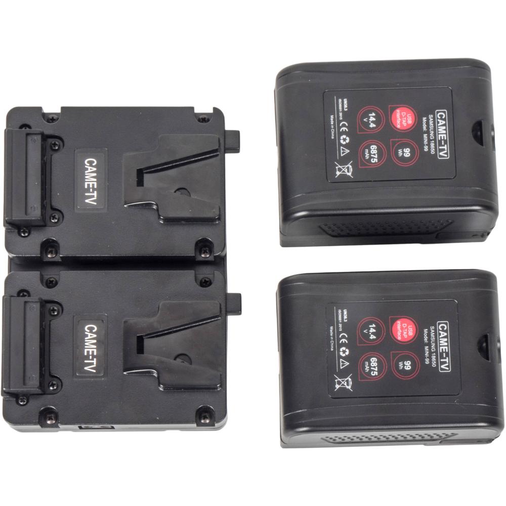 CAME-TV Placa de Batería Doble V-Mount Redundante con Kit de 2 Baterías Mini-99