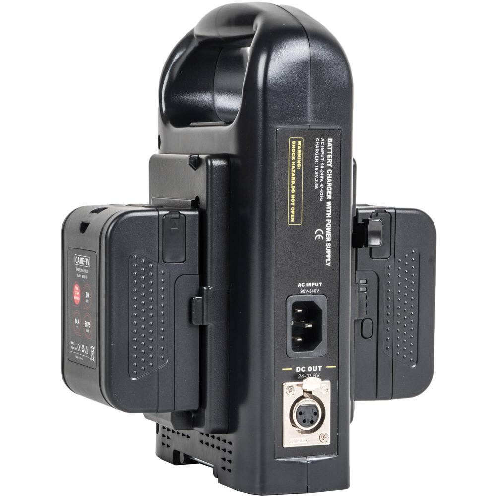 CAME-TV Mini 99 Batería V-Mount Ligera 2-Pack con Kit de Cargador Doble - 99Wh, Salida D-Tap y USB,