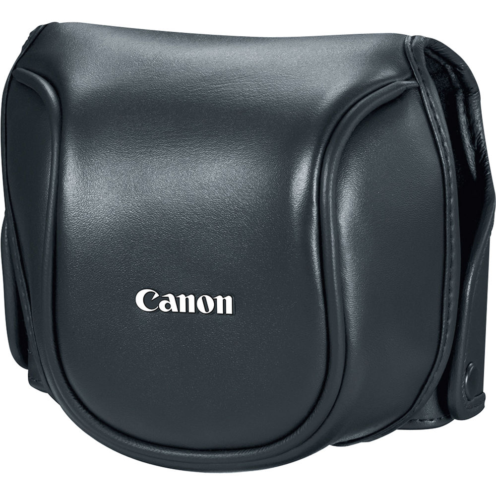 Funda Suave Deluxe Canon PSC-6100 para G1X Mark II - Cierre de Botón, Cuero Sintético Negro