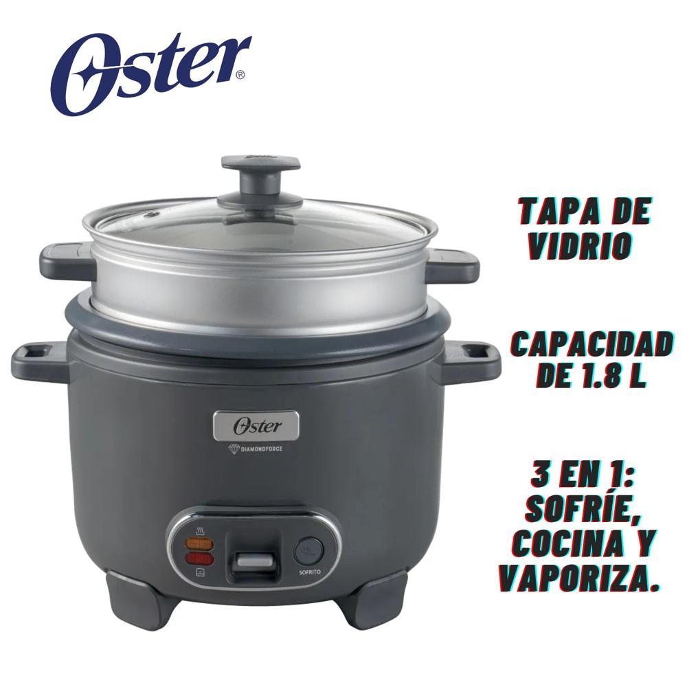 Olla Arrocera Oster CKSTRC10DFSKE 1,8 Litros Vaporera Función de Sofrito Gris