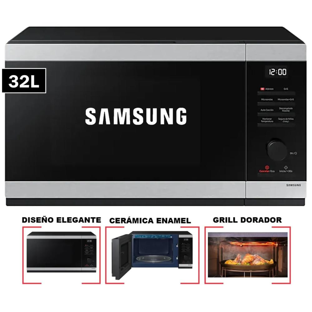 Horno Microondas Cheff Samsung con Grill Dorador 32L MG32DG4524ATPE